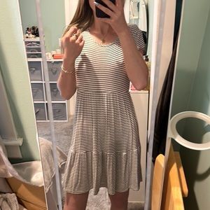 black and tan stripped dress